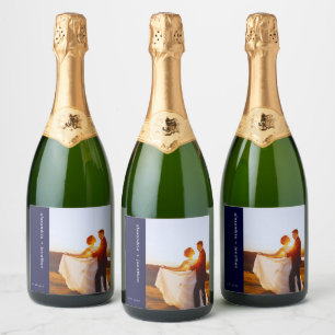 Gepersonaliseerd Jubileum Mousserende Wijn Label F Sparkling Wijnetiket