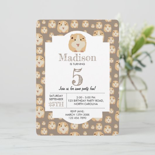 Gepersonaliseerd kaarshamster Pattern Birthday Par Kaart (Staand voorkant)