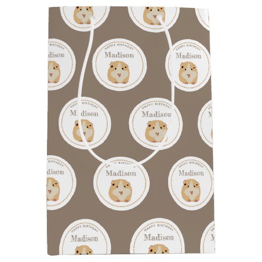 Gepersonaliseerd kaarshamster Pattern Birthday Par Medium Cadeauzakje (Voorkant)
