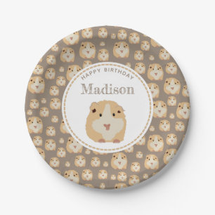 Gepersonaliseerd kaarshamster Pattern Birthday Par Papieren Bordje