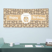 Gepersonaliseerd kaarshamster Pattern Birthday Par Spandoek (Beurs)