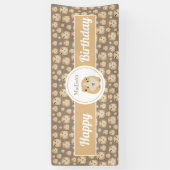Gepersonaliseerd kaarshamster Pattern Birthday Par Spandoek (Verticaal)