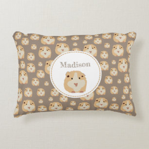 Gepersonaliseerd kaarshamsterpatroon accent kussen