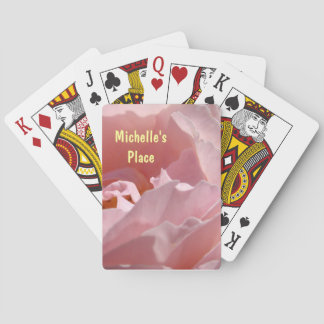 Gepersonaliseerd kaartdeken Voeg Jouw naam roze Ro Speelkaarten
