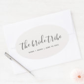 Gepersonaliseerd kalligrafie De bruidstribe bruilo Ovale Sticker (Envelop)