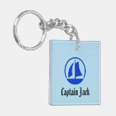 Gepersonaliseerd "Kapitein Jack" Sailboot Sleutelh Sleutelhanger (Voorkant Links)