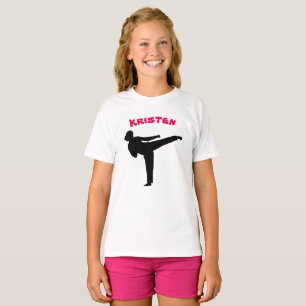 Gepersonaliseerd Karate Girl-Shirt T-shirt