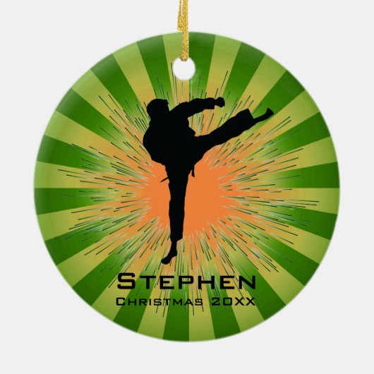 Gepersonaliseerd Karate Ornament (Achterkant)