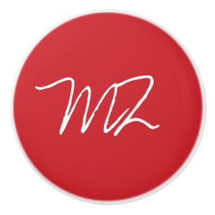 Gepersonaliseerd kardinaal rood keramische knop