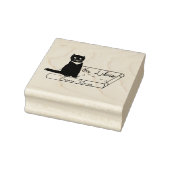 Gepersonaliseerd Kat op boek Ex Libris Wood Art St Rubberstempel (Stempel)