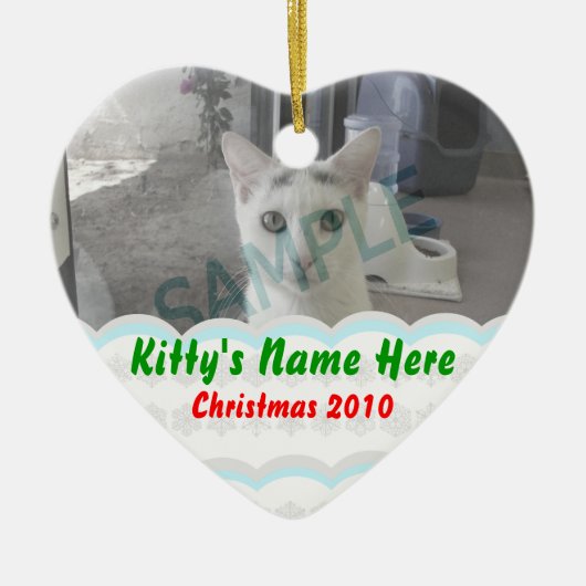 Gepersonaliseerd Kat Ornament (Voorkant)
