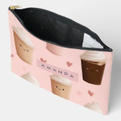 Gepersonaliseerd Kawaii Iced Coffee Pattern Etui (Open)