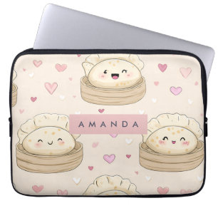 Gepersonaliseerd kawaii pastel dumppatroon laptop sleeve