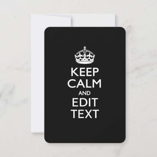 Gepersonaliseerd KEEP CALM Jouw tekst Invitation B Kaart (Voorkant)