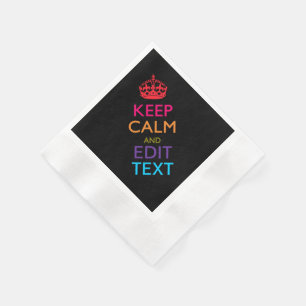 Gepersonaliseerd KEEP CALM Jouw tekst Multicolored Servet