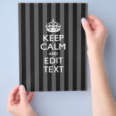 Gepersonaliseerd KEEP CALM Uw Tekst op Zwarte Stre Flyer (Hand)