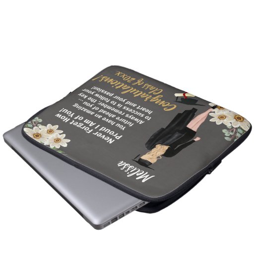 Gepersonaliseerd Keepsake-Afstuderen Laptop Sleeve (Voorkant onderkant)