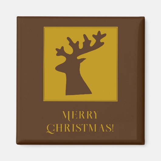Gepersonaliseerd kerst rendier hoofd brons goud magneet (Voorkant)