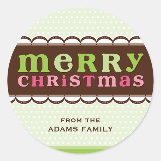 GEPERSONALISEERD KERST STICKER :: candyfloss 2 (Voorkant)