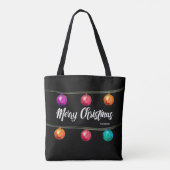 Gepersonaliseerd, Kerst, Waterverf ballen Tote Bag (Achterkant)