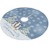 Gepersonaliseerd: kerstboomrok uit de pinguïn fleece kerstboom rok (Gekanteld)