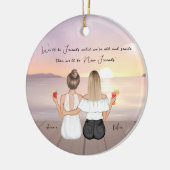 Gepersonaliseerd kerstcadeau voor beste vriend keramisch ornament (Links)