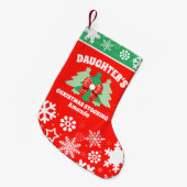 Gepersonaliseerd kerstcadeau voor de dochter kleine kerstsok (Voorkant (Hangend))