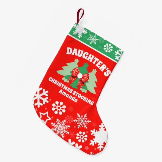 Gepersonaliseerd kerstcadeau voor de dochter kleine kerstsok (Voorkant (Hangend))