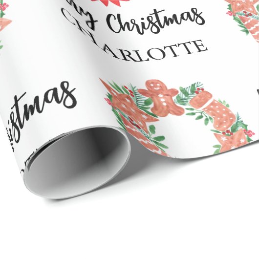 Gepersonaliseerd kerstcadeautje cadeaupapier (Rol Hoek)