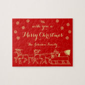 Gepersonaliseerd kerstcadeautje Game Red Gold Legpuzzel (Horizontaal)