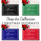 Gepersonaliseerd kerstfamilie zwart deurmat