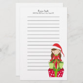 Gepersonaliseerd kerstfeest en Cadeaus Briefpapier (Voorkant / Achterkant)