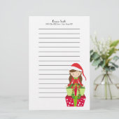 Gepersonaliseerd kerstfeest en Cadeaus Briefpapier (Staand voorkant)