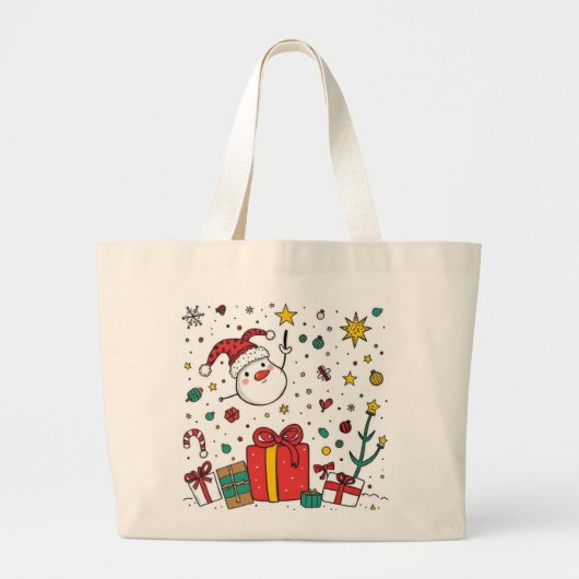 gepersonaliseerd kerstfeest grote tote bag (Voorkant)