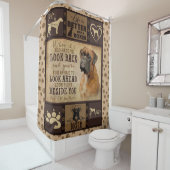 Gepersonaliseerd kerstfeest, het leven is beter me douchegordijn (In situ)