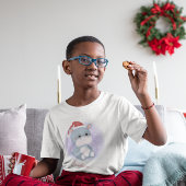 Gepersonaliseerd kerstfeest hippo Kind T-shirt