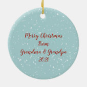 Gepersonaliseerd kerstfeest met pinguïn keramisch ornament (Achterkant)