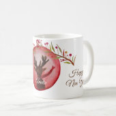 Gepersonaliseerd kerstfeest. Nieuwjaar Mok cadeau (Voorkant rechts)