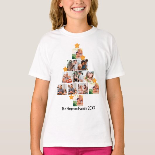 Gepersonaliseerd kerstfeest van de vlinderfamilie t-shirt (Voorkant)