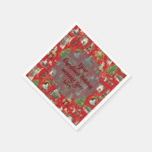 Gepersonaliseerd  kerstfeestelijk rood servet (Hoek)