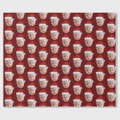 Gepersonaliseerd kerstgezicht cadeaupapier (Vlak)