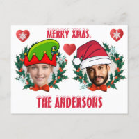 Gepersonaliseerd kerstgezicht uitgesneden Elf en S