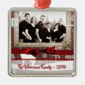 Gepersonaliseerd kersthout Deer PHOTO Ornament (Voorkant)