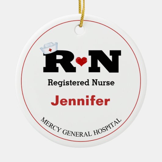 Gepersonaliseerd kerstkeramisch Ornament voor Rn Z (Voorkant)