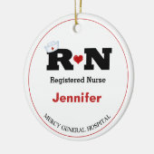 Gepersonaliseerd kerstkeramisch Ornament voor Rn Z (Links)
