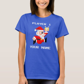 Gepersonaliseerd kerstkerstkerstshirt met 8 bits t-shirt