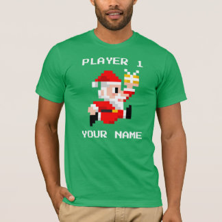 Gepersonaliseerd kerstkerstkerstshirt met 8 bits t-shirt