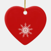 Gepersonaliseerd kerstkerstversiering met rood har keramisch ornament (Achterkant)