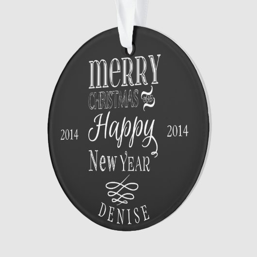 Gepersonaliseerd kerstkerstversiering ornament (voorkant)