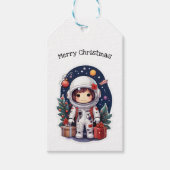 Gepersonaliseerd Kerstmis Astronaut Sinterklaas Cadeaulabel (Voorkant)